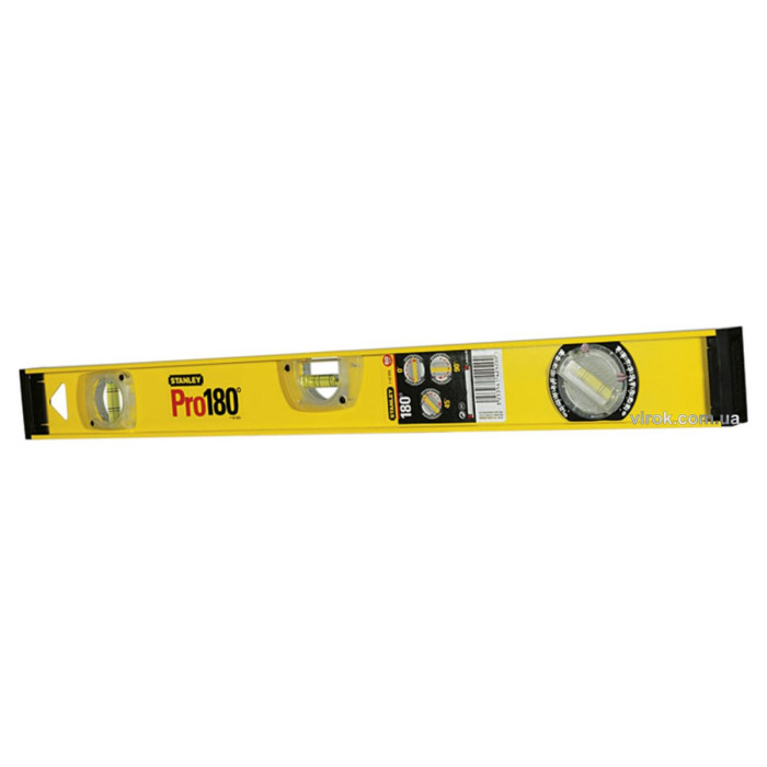 Рівень STANLEY "Pro180" : L= 60 см, 3 капсули- 1 обертова 180* DW
