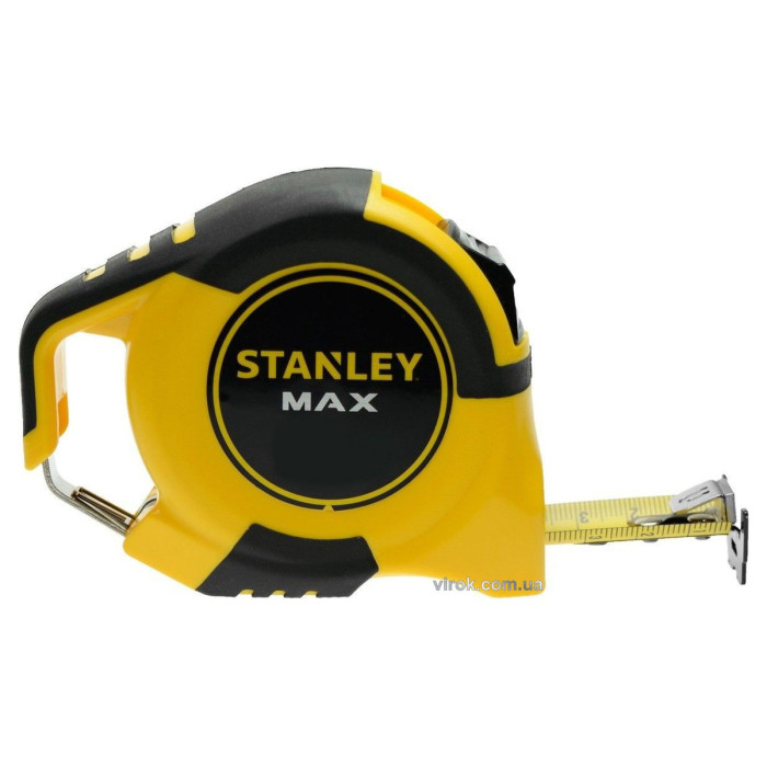 Рулетка STANLEY "MAX" : 8 м х 25 мм, сталева стрічка, пластиковий корпус DW