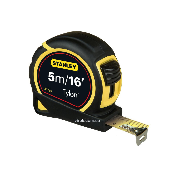 Рулетка STANLEY "Tylon" : L= 5 м x 19 мм. метрична+дюймова, ергоном. корпус