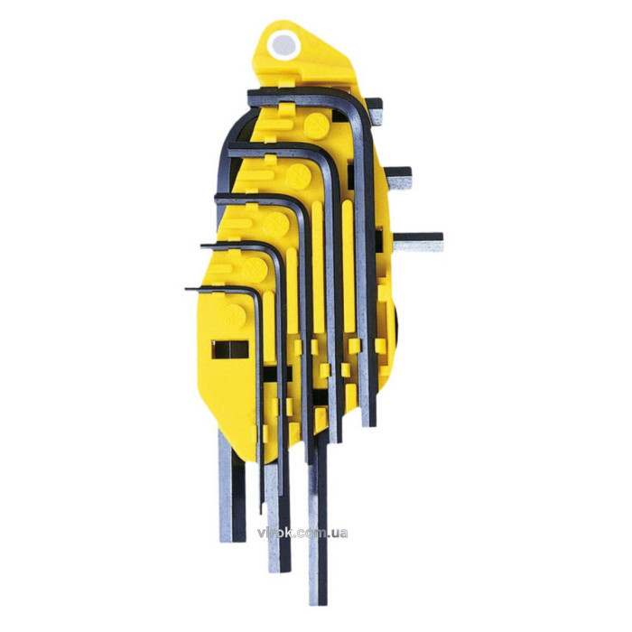 Ключі 6-гранні L-подібні STANLEY : (1/16, 5/64, 3/32, 1/8, 5/32, 3/16, 7/32, 1/4)"