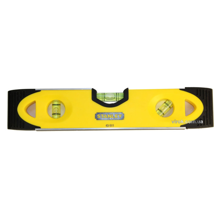 Рівень STANLEY "Torpedo Shockproof" : L= 23 см. 3 капсули