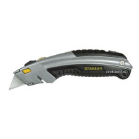 Ніж STANLEY : L= 180 мм. з висувним трапецевидним лезом, металевий корпус
