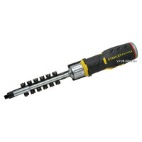 Викрутка реверсивна з тріщаткою STANLEY "FatMax" і 12 змінними викрутковими вставками