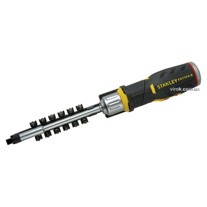 Викрутка реверсивна з тріщаткою STANLEY "FatMax" і 12 змінними викрутковими вставками