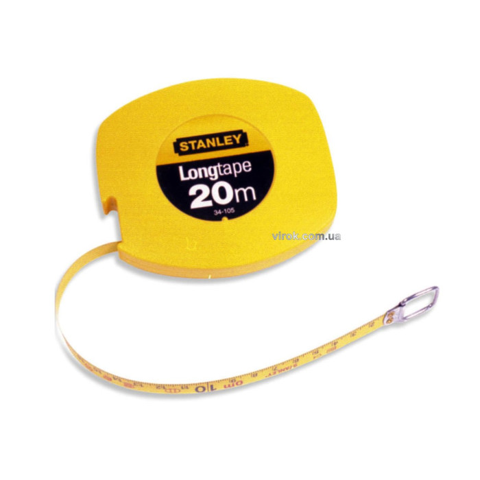 Рулетка вимірювальна  STANLEY "LongTape" l= 20 м, b= 9.5 мм. стальна, ударостійк .корпус