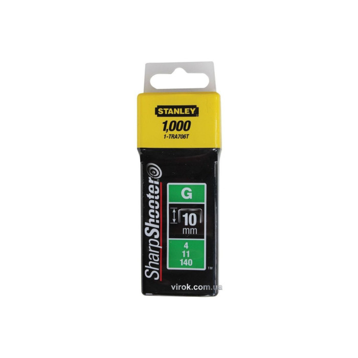 Скоби для степлера STANLEY : тип "G. 10 мм, 1000 шт. "Heavy Duty"