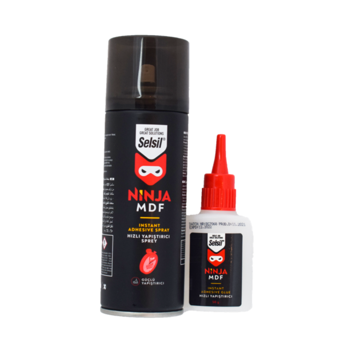 Клей 2-компонентний NINJA MDF : супер швидкий. 200 ML +50 г. спрей-активатор + цианоакрилат [25]