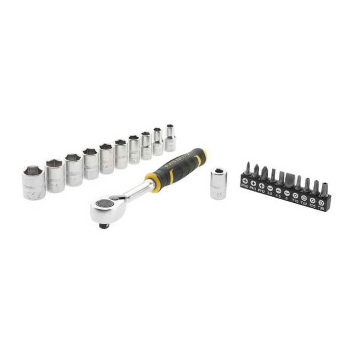 Набір головок, біт 1/4" з рукояткою Stanley, 22 шт