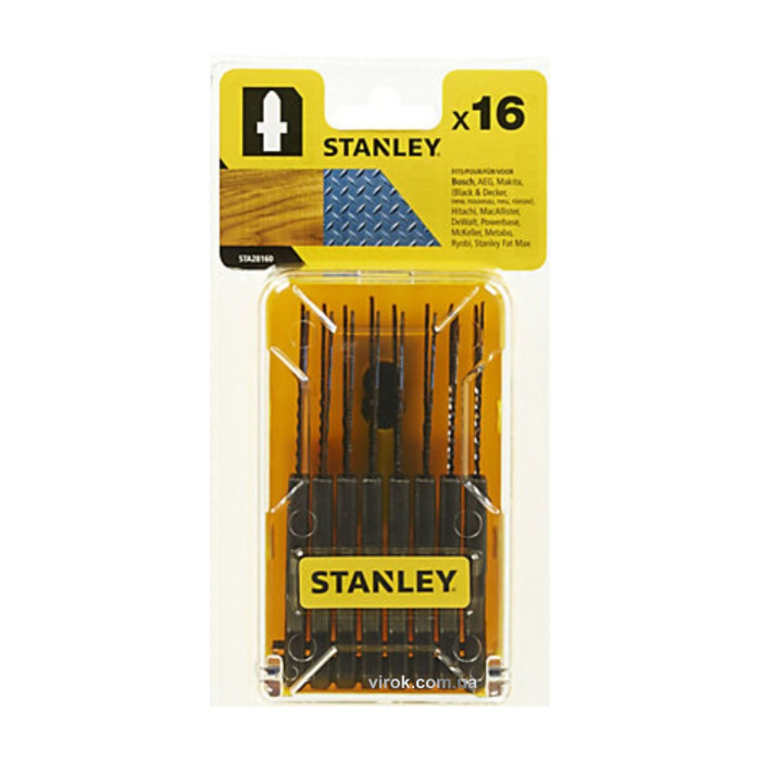 Набор полотен для электролобзика STANLEY, 16шт, хвост Т