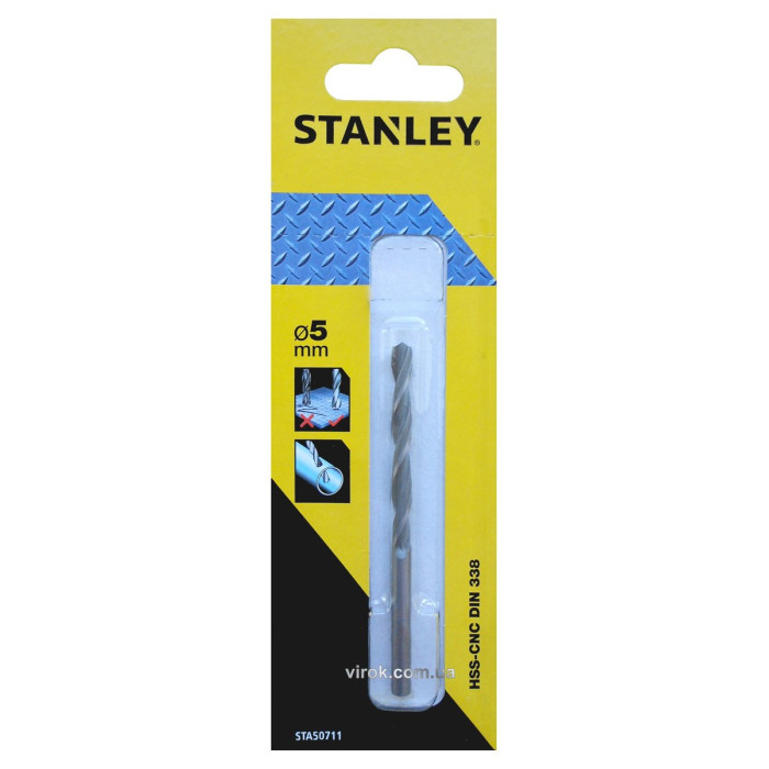 Сверло по металлу STANLEY: HSS-CNC, Ø=5 мм