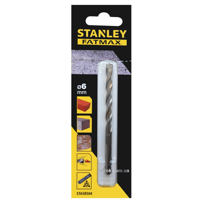 Сверло по кирпичу STANLEY FATMAX Ø = 6 x 100 /60 мм