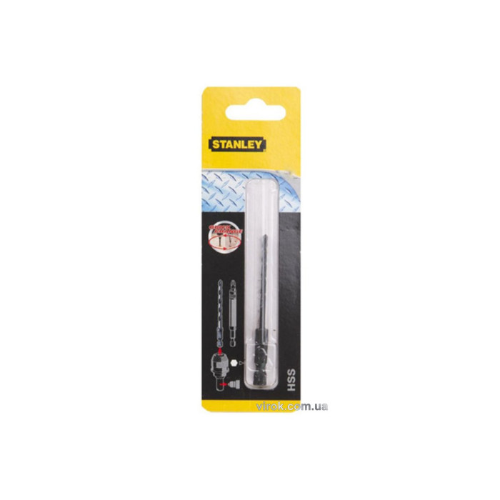 Свердло по металу STANLEY "Super-Lock : HSS, Ø= 5 x 62 мм. хвостик HEX 1/4"