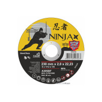 Диск отрезной по металлу/нержав. стали NINJA : Ø= 230 х 22.23 мм, t= 2,0 мм (25шт/уп)