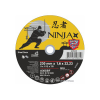 Диск відрізний по металу/нержав. сталі NINJA : Ø= 230 х 22.23 мм, t= 1,6 мм (25шт/уп)
