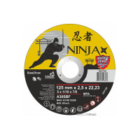 Диск відрізний по металу/нержав. сталі NINJA : Ø= 125 х 22.23 мм, t= 2,5 мм [25шт/уп/400]