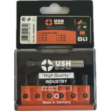 Набор отверточных насадок Industry USH: 1/4" с магнит держателем, T10, T15, T20, T25, T30, T40, 7 эл.