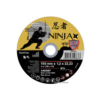 Диск відрізний по металу/нержав. сталі NINJA : Ø= 150 х 22.23 мм, t= 1,2 мм (25шт/уп)