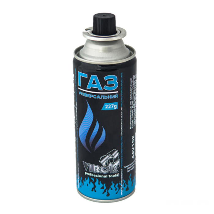 Балон газовий 1-разовий VIROK з цанговим з'єднанням (швидким) 227g/392ml. (E417) [4/28]