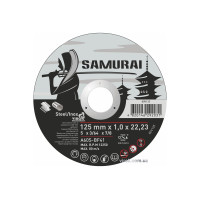 Диск відрізний по металу/нержав. сталі SAMURAI ТМ VIROK : Ø= 125х22.23 мм, t= 1.0 мм (25шт/уп)