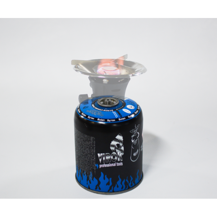 Балон газовий 1-разовий VIROK з різьбою (7/16) 450g/900ml. для плит/кемпінгу (EN417) [12]