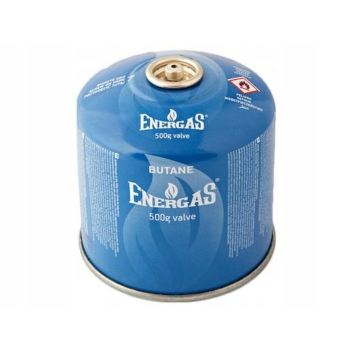 Балон газовий 1-разовий ENERGAS з різьбою (7/16) 500g/870ml. для плит/кемпінгу (EN417) BUTAN [12]