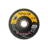 Круг пелюстковий шліфувальний NINJA : Т27, 125х22 мм, Р36 (10/200 шт. уп)
