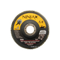 Круг лепестковый шлифовальный NINJA: Т27, 125х22 мм, Р80 (10/200 шт. уп)