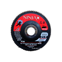 Круг пелюстковий шліфувальний NINJA Zirconium : Т27, 125х22 мм, Р36, Al, Inox, Steel [10/200шт. уп]