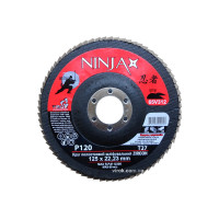 Круг пелюстковий шліфувальний NINJA Zirconium : Т27, 125х22 мм, Р120, Al, Inox, Steel [10/200шт. уп]