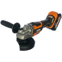 Шлифмашина угловая бесщеточная аккумул. AEG: Li-Ion 2x18 В 5 Aч, диск Ø=125 мм, 11000об/мин