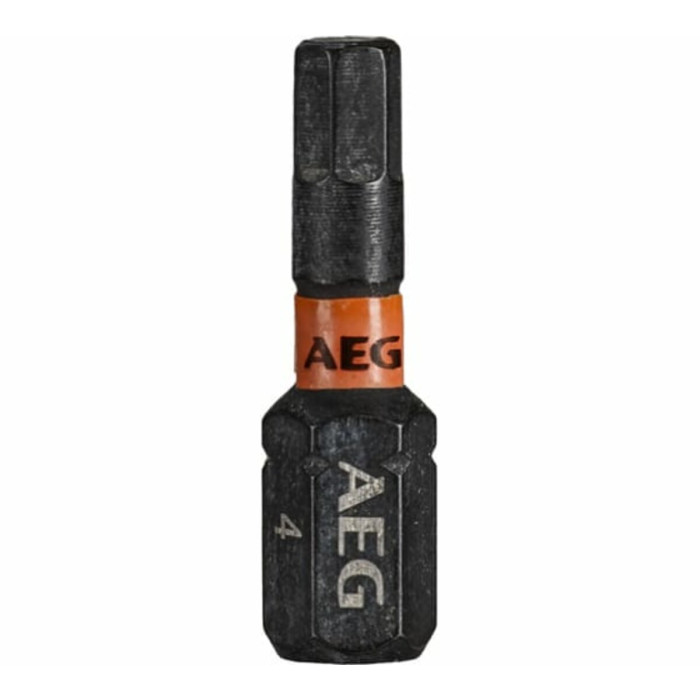 Насадки викруткові ударостійкі AEG: HEX 4, l= 25 мм, 3 шт. DW
