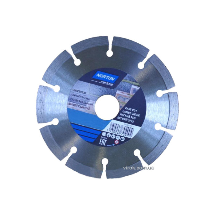 Диск алмазный NORTON-DIY UNIVERSAL сегментный: Ø=230/25.4/22.23 мм