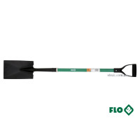 Лопата штикова FLO пряма : 17.5 x 27 x 120 см, сталева основа, скловолоконна ручка [6]