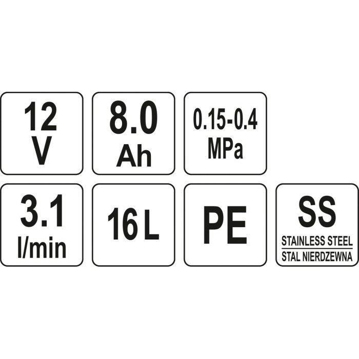 Оприскувач акумуляторний FLO ранцевий : 12В, 8 АГод, бак- 16 л, продукт.- 3 л/хв [1]