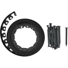Полоса барьерная со шпильками из HDPE FLO для растений черная, b=40 мм, l=10 м, 20 шпилек l=180 мм [9]