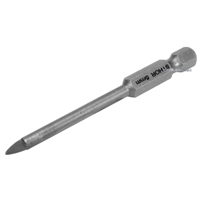 Свердло по склу і кераміці STHOR : YG6X, HEX-1/4", Ø= 5 x 70 мм [125]