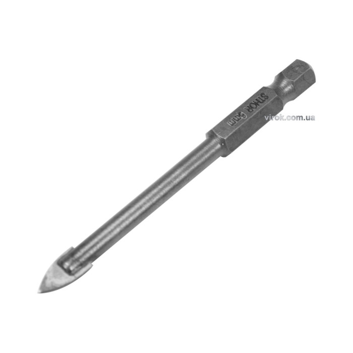 Свердло по склу і кераміці STHOR : YG6X, HEX-1/4", Ø= 6 x 75 мм [125]