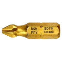 Насадка викруткова USH ISOTIN : PHILIPS PH2 x 25 мм (Титанове покриття) Уп. 10 шт.