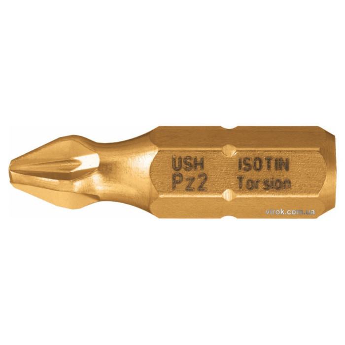 Насадка викруткова USH ISOTIN : Pozidriv PZ1 x 25 мм. Torsion, титанове покриття. Уп. 10 шт.