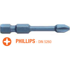 Насадка викруткова ударна USH Blue Shock : Phillips PH3 x 50 мм Torsion подовжена, Уп. 5 шт.