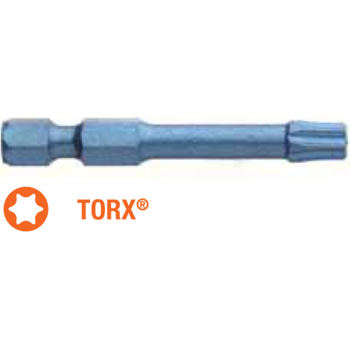 Насадка викруткова ударна USH Blue Shock : TORX T30 x 50 мм Torsion подовжена, Уп. 5 шт.