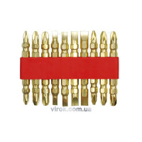 Насадка отверточная двухсторонняя VOREL: PH2 x 60 мм, GOLD. Cr-V. 10 (Шт/Уп.)(DW)