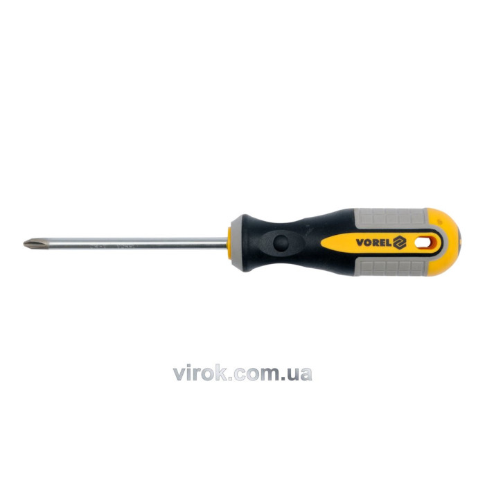 Викрутка хрестова VOREL : "Philips" PH2 х 100 мм. Cr-V [12/36/144]
