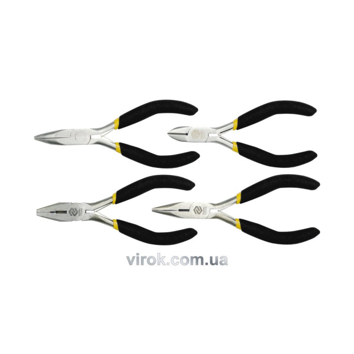 Плоскогубці, щипці, бокорізи міні VOREL, l= 125 мм, Набір 4 шт. [25/50]