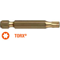 Насадка викруткова USH ISOTIN : TORX T10 x 50 мм Torsion. титанова подовжена, Уп. 10 шт.