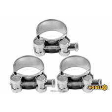 Хомут стальной, с винтовым зажимом GBS W1 VOREL: Ø=32-35/20 мм, оцинкованный, 3 шт. [75]