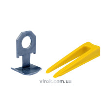 Кліпси і клини для викладання керамічної плитки VOREL : 1.5 mm, t≤ 14 мм. 50+50 (Шт/Уп.) [15]