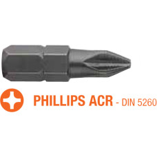 Насадка викруткова USH Industry : Phillips ACR PH3 x 25 мм (з зубцями) Уп. 5 шт.