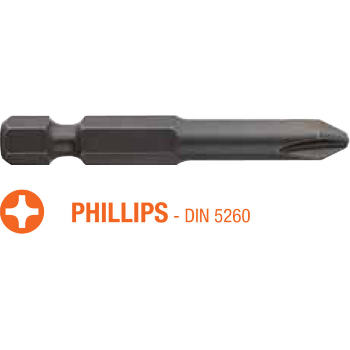 Насадка викруткова USH Industry : Phillips PH0 x 50 мм подовжена, Уп. 10 шт.