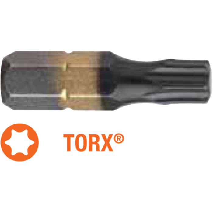 Насадка викруткова USH DIATIN : TORX T40 x 25 мм. титанове покриття, алмазне напилення.  Уп. 10 шт.